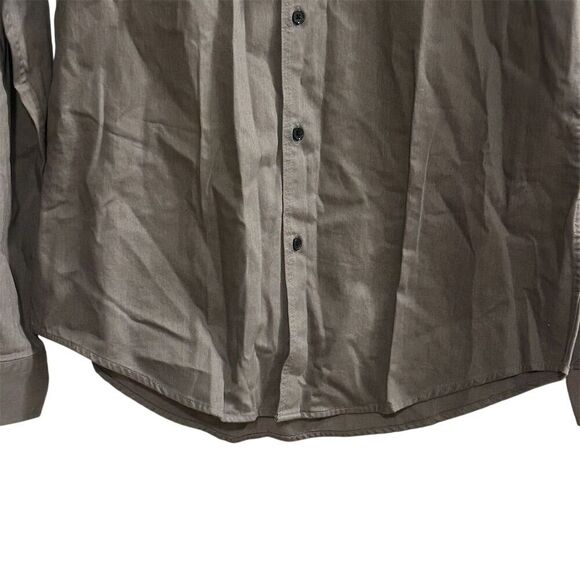 Zara Man Men's M Gray Long Sleeve Button-Up Shirt Stop Looking For Answers - Picture 6 of 16